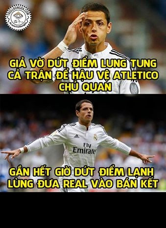 Cư dân mạng nói chính sự coi thường Chicharito của hàng thủ Atletico Madrid đã phải trả giá bằng bàn thắng duy nhất của cầu thủ này khiến Atletico bị loại.