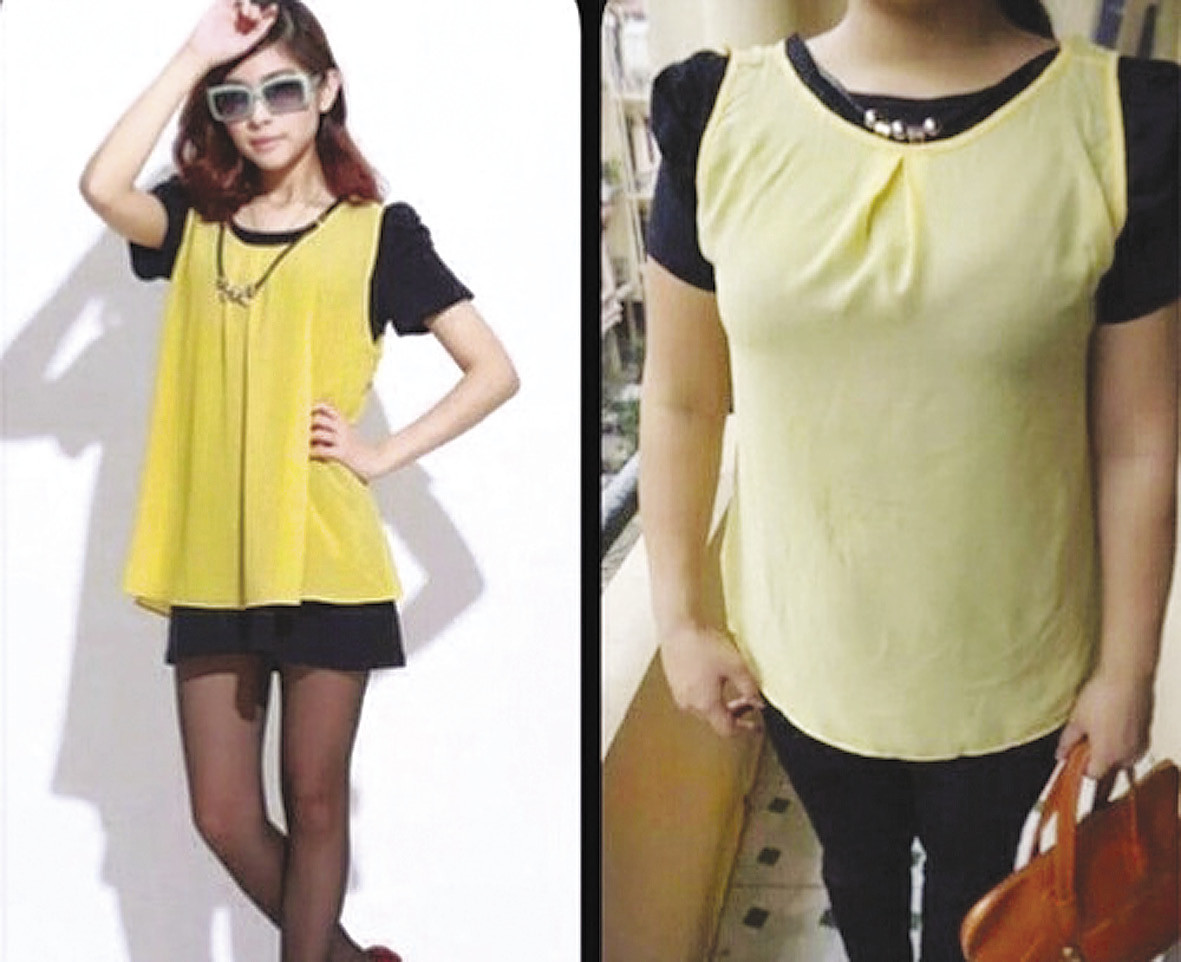 Nickname M.T bình luận: "Thật tội nghiệp cho nàng vợ, bộ vest cắt xẻ quyến rũ tôn dáng là thế, chỉ vì chân ngắn nên trông như khoác chiếc rèm cửa lên người. Áo khoác rộng thùng thình, quần thì thẳng đuột như khúc giò bó lá chuối, chẳng thấy đường cong ở đâu cả."