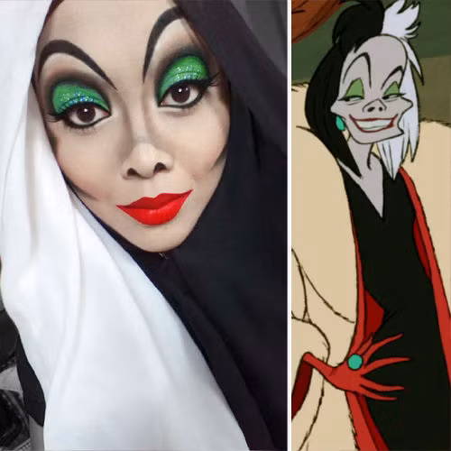 Không chỉ những công chúa xinh đẹp mới trở thành nguồn cảm hứng, chuyên gia hóa trang này cũng đa dạng hóa các màn makeup khi vào các vai phản diện.