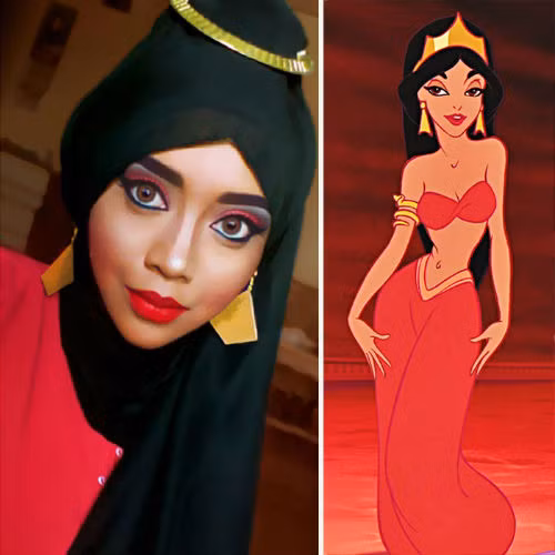 Cô nàng xinh đẹp theo đạo Hồi này là chủ sở hữu của tài khoản Instagram có tới 48.000 lượt theo dõi mang tên "Queen Of Luna". Nhờ những bức ảnh hóa trang makeup siêu đỉnh lấy cảm hứng từ các nhân vật hoạt hình Disney.