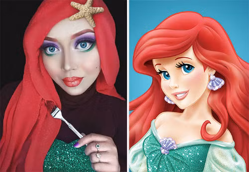 Mới đây, cư dân mạng đang dồn sự chú ý của mình tới một cô hot girl Hồi giáo xinh đẹp với biệt tài hóa trang cực giống với nhân vật họa hình Disney.