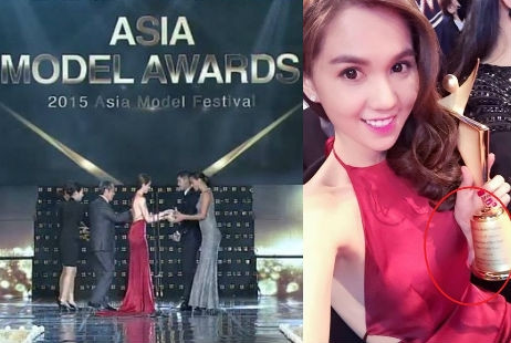 Vào giữa tháng 4/2015, Ngọc Trinh trở thành tâm điểm của dư luận với hàng loạt tranh cãi nổ ra xoay quanh câu chuyện Ngọc Trinh sang Hàn Quốc nhận giải thưởng ‘Nữ hoàng bikini Châu Á’, cùng những bằng chứng đưa ra là cô nhận giải fake.