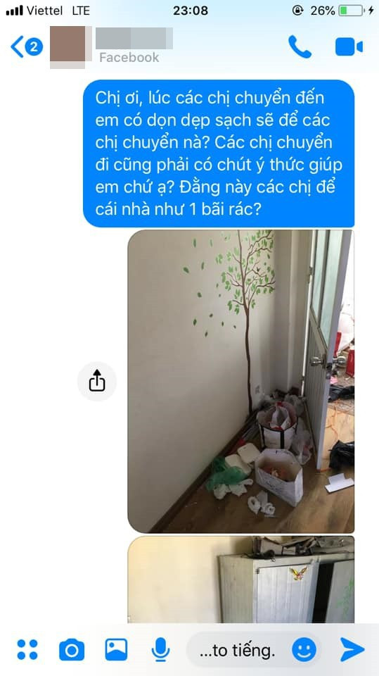 Đỉnh điểm của câu chuyện tố giác trên không chỉ nằm ở chỗ tiền điện, trước khi ra đi 2 cô nàng xấu tính trên đã để lại căn phòng trọ siêu bẩn khiến B.T bức xúc.