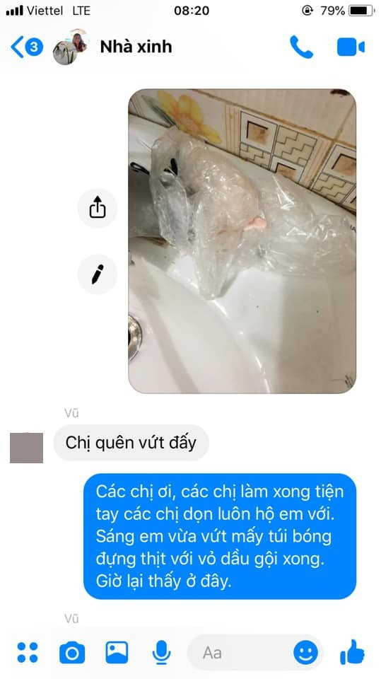 Kèm theo tâm sự dài, nữ chủ nhà trẻ tuổi tên B.T đã đăng kèm những đoạn chat và hình ảnh bằng chứng căn phòng trọ bẩn cho thấy mình không đổ oan cho ai.
