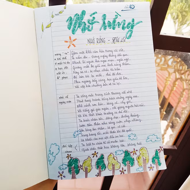 Có thể thấy, phần tên tác phẩm luôn được các bạn trang trí bay bổng với những nét vẽ rất dễ thương, phóng khoáng. Bên cạnh đó, những phần nhỏ như "ghi nhớ", "lưu ý" cũng được chăm chút khá cẩn thận và nổi bật.