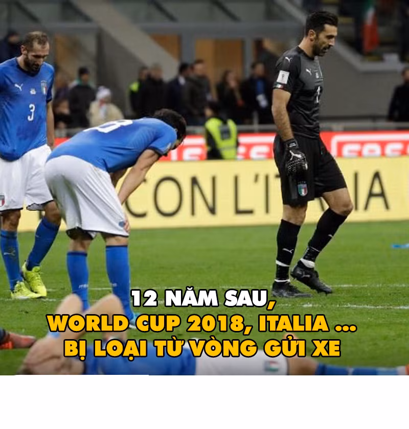 Tuy nhiên, sau 12 năm vô địch trên đất Đức, các cầu thủ áo thiên thanh lại bị loại ngay từ vòng gửi xe và ngồi nhà xem bóng đá qua tivi.