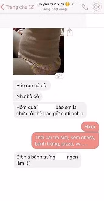 Trước đó, nhiều anh chàng cũng từng than vãn rất nhiều về chiếc bụng to, căng tròn vì uống trà sữa của bạn gái mình. Ảnh sử dụng trong bài: Sưu tầm Facebook.