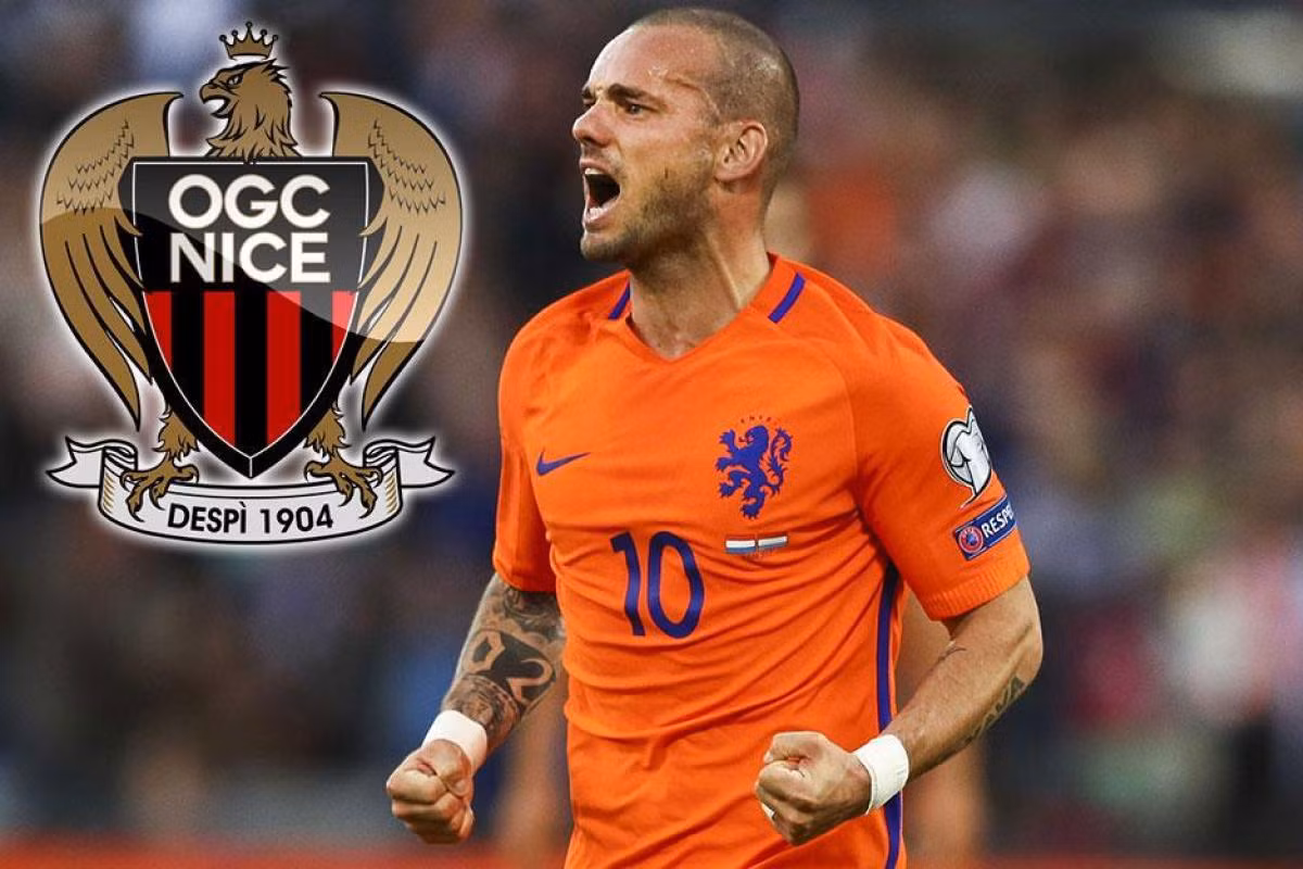 Sneijder đầu quân cho Nice: Mùa Hè này, Wesley Sneijder đã nói lời chia tay Galatasaray. Và rất nhanh, anh thu hút được sự quan tâm từ nhiều CLB lớn khắp châu Âu. Cuối cùng, Nice mới là đội bóng thuyết phục được tiền vệ người Hà Lan. Nhiều khả năng tiền vệ này sẽ đặt chân đến Pháp để ký hợp đồng mới. Ảnh: Goal