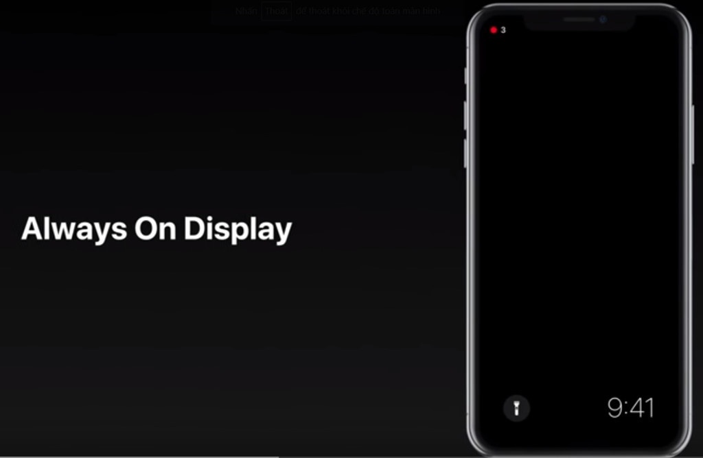 Đầu tiên là tính năng màn hình luôn hiển thị "always on display" đã có trên nhiều smartphone Android. Mặc dù các đời iPhone mới có thể cài đặt sáng đèn chỉ bằng cách nhấc lên, việc bổ sung tính năng "always on display" sẽ giúp người dùng xem giờ giấc vào bất kỳ lúc nào mà không cần chạm vào điện thoại. Đây không phải tính năng quá lớn nhưng luôn được người dùng mong chờ.