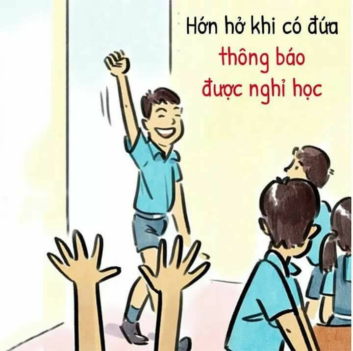 Mỗi khi có thông báo được nghỉ tiết, cái lớp đang yên tĩnh bỗng trở nên sống động và được các thầy cô miêu tả bằng từ "chợ vỡ".