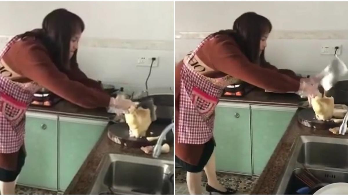 Chắc hẳn khi được giao nhiệm vụ "chặt đôi con gà" nhiều cô nàng cũng lúng túng không biết phải xoay sao cho hợp lý.