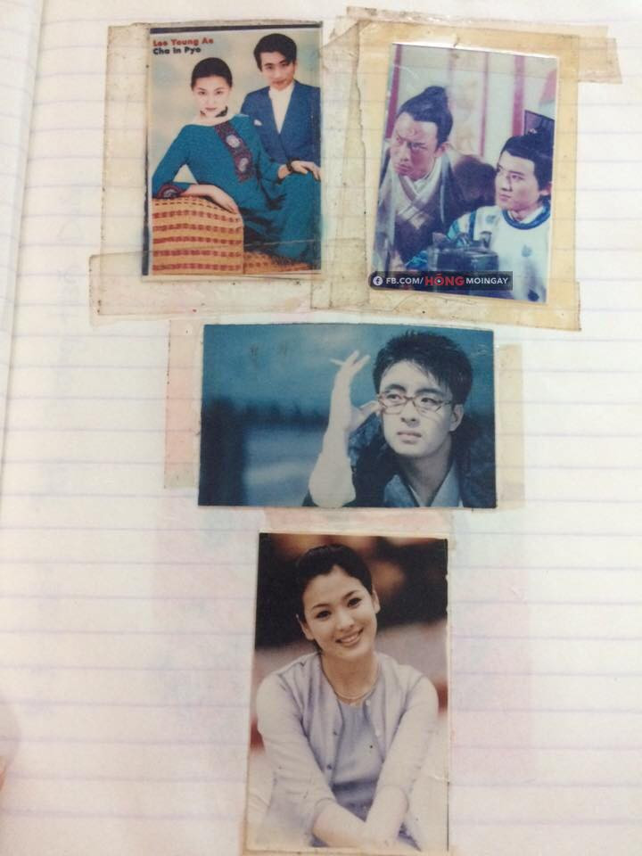 Các bạn teen còn trang trí cuốn sổ tay của mình bằng những bức ảnh cắt ra từ sách báo, miếng dán. Hầu hết đó là các bức ảnh ăn theo những bộ phim siêu hot như Hoàn châu cách cách, Tân dòng sông ly biệt... và dĩ nhiên không thể thiếu cái tên như Triệu Vy, Tô Hữu Băng.