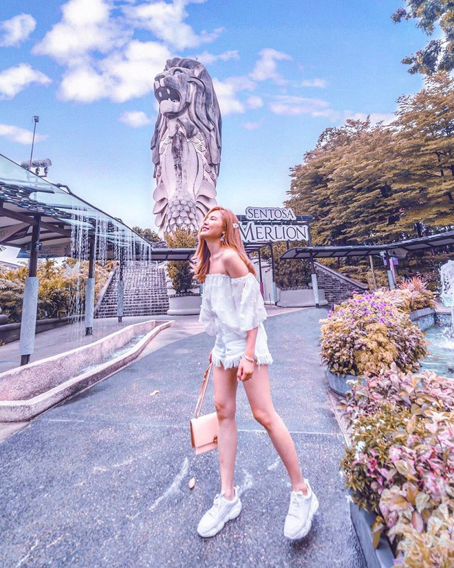 Sư tử biển Merlion là một con thú đầu sư tử, mình cá đang cưỡi trên sóng. Hình ảnh đầu sư tử tượng trưng cho truyền thuyết về quá trình khám phá Singapore. Hình ảnh đuôi cá của Merlion tượng trưng cho sự khởi đầu khiêm tốn của đất nước này từ một làng chài ven biển.