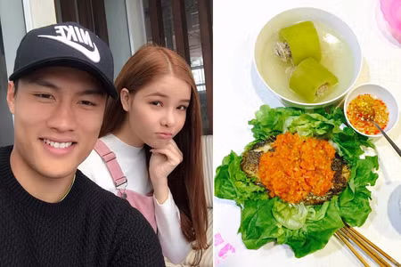 Xác định giữ được đàn ông thì đường đi nhanh nhất là tìm đến cái dạ dày. Nữ người mẫu quê Sóc Trăng đã gây chú ý với đông đảo người hâm mộ khi đăng tải tấm hình bữa ăn gồm các món thịt nướng, nộm, kim chi do đích thân Kỳ Hân chuẩn bị.