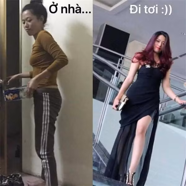 Sự khác biệt giữa chân dung người phụ nữ hiện đại khi đi chơi và ngày xưa khi ở nhà.