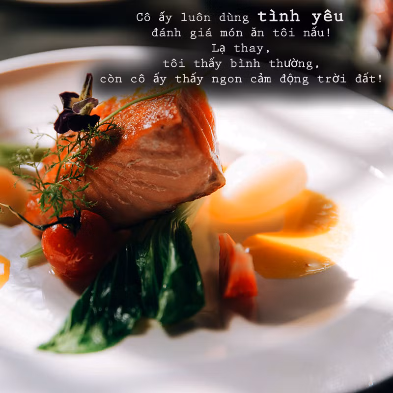 Nickname Khoai Lang chia sẻ: "Ngày xưa ông ngoại mình toàn nấu cơm cho bà ngoại ăn. Ông còn nói sẽ phải nấu cơm cho bà đến hết đời. Ấy mà đúng bà đi trước ông mấy năm lận. Còn mình từ ngày yêu rồi về chung 1 nhà tới giờ anh luôn là người nấu cơm. Mong sẽ được như bà ăn cơm anh nấu tới suốt đời".