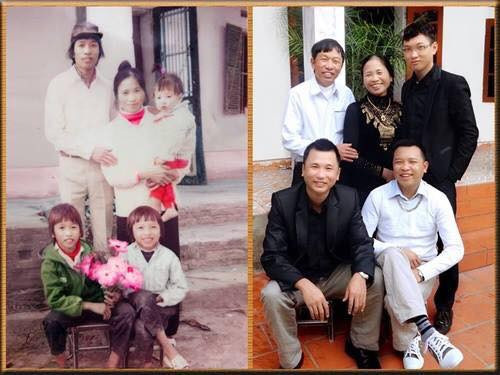 Rất nhiều những bức ảnh chụp gia đình ngày ấy - bây giờ được cộng đồng mạng chia sẻ trên các fanpage trên mạng xã hội và đi kèm theo đối là rất nhiều câu chuyện hay và cũng có rất nhiều chuyện cảm động.