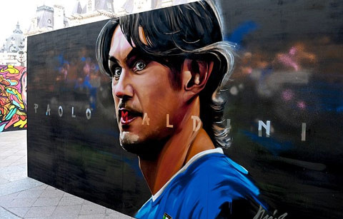 Những huyền thoại bóng đá nổi danh thế giới được các họa sĩ đường phố miêu tả có hồn trong từng sản phẩm nghệ thuật.