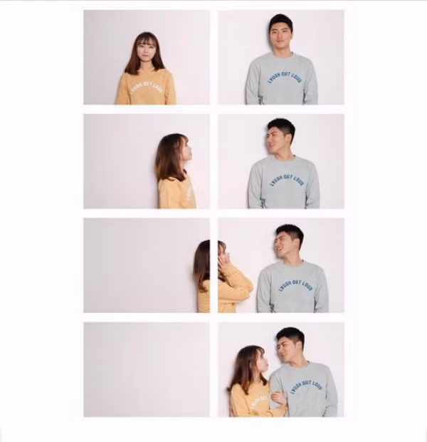 Trên nền trắng đơn giản và một vài phụ kiện, các cặp đôi dễ dàng có cho mình một bộ ảnh “couple” đáng yêu và ý nghĩa bắt kịp trào lưu chụp ảnh hot đang thịnh hành trong cộng đồng mạng.