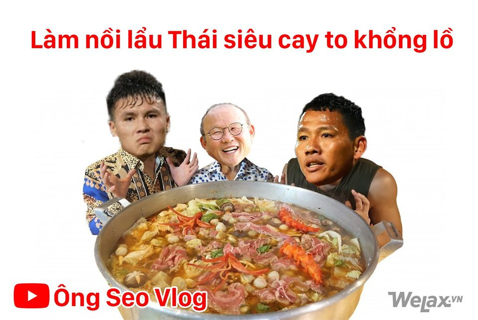 Nồi lẩu Thái khổng lồ được "Ông Park Vê Lốc" thực hiện đầy đủ gia vị từ chua, cay, mặn, ngọt đủ cả.