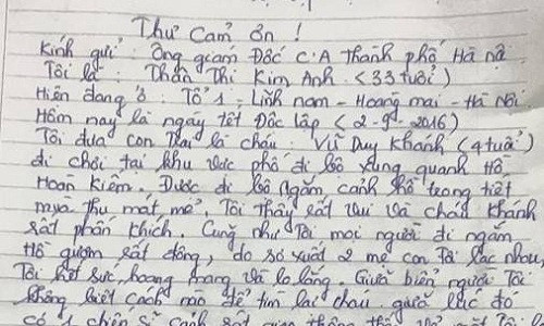 CSGT giup nguoi me tim duoc con trai bi lac ngay 2/9