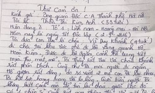 CSGT giup nguoi me tim duoc con trai bi lac ngay 2/9