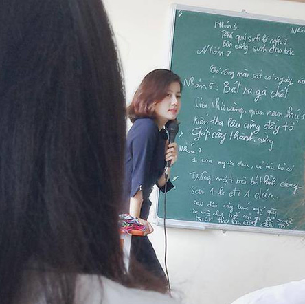 Nhiều anh chị còn khuyên các em học sinh rằng: "Tận dụng năm tháng được ở bên cô xinh mà học cho chăm chỉ nhé các bạn trẻ".