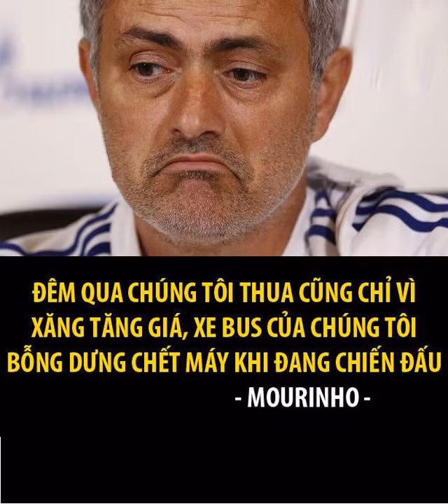 Mùa giải Premier League 2014/2015, Chelsea nổi tiếng với lối chơi "dựng xe buýt" trước khung thành. Nhưng để lý giải cho những trận thua, "Người đặc biệt" đã giải thích bằng lý do hết sức hài hước.