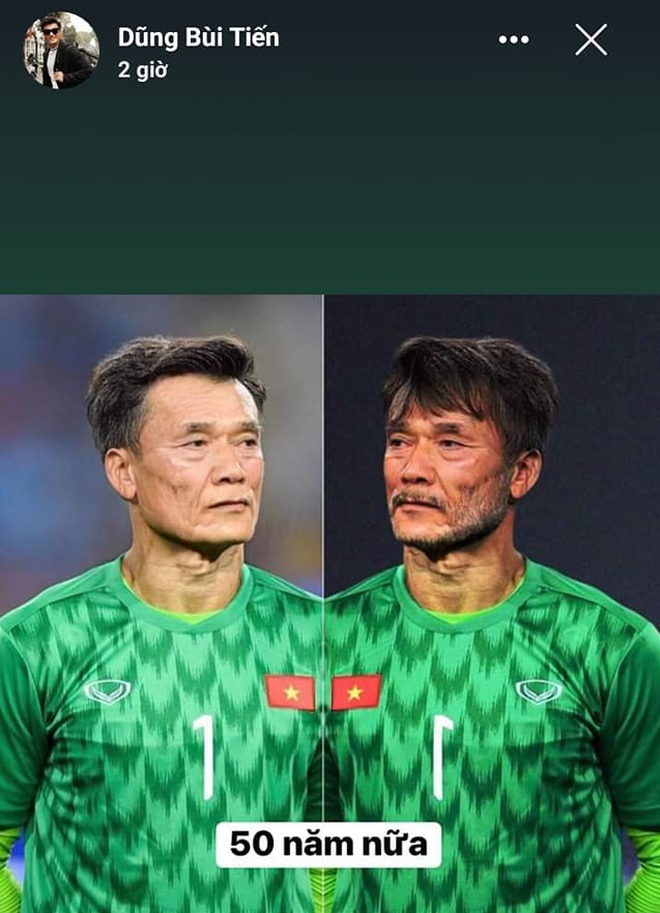 50 năm sau, thủ môn quốc dân Bùi Tiến Dũng râu tóc sẽ bạc phơ cùng làn da nhăn nheo nhưng sức hút của anh trong lòng các fan dường như là "bất biến".