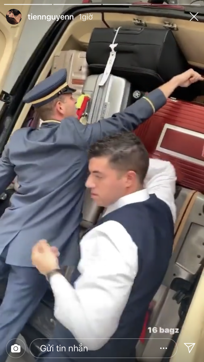 Câu chuyện về những chuyến du lịch sang chảnh của Tiên Nguyễn sẽ chẳng có gì đáng nói nếu như cô nàng không để lộ hình ảnh một lần mang 16 vali khi di chuyển sang Pháp.