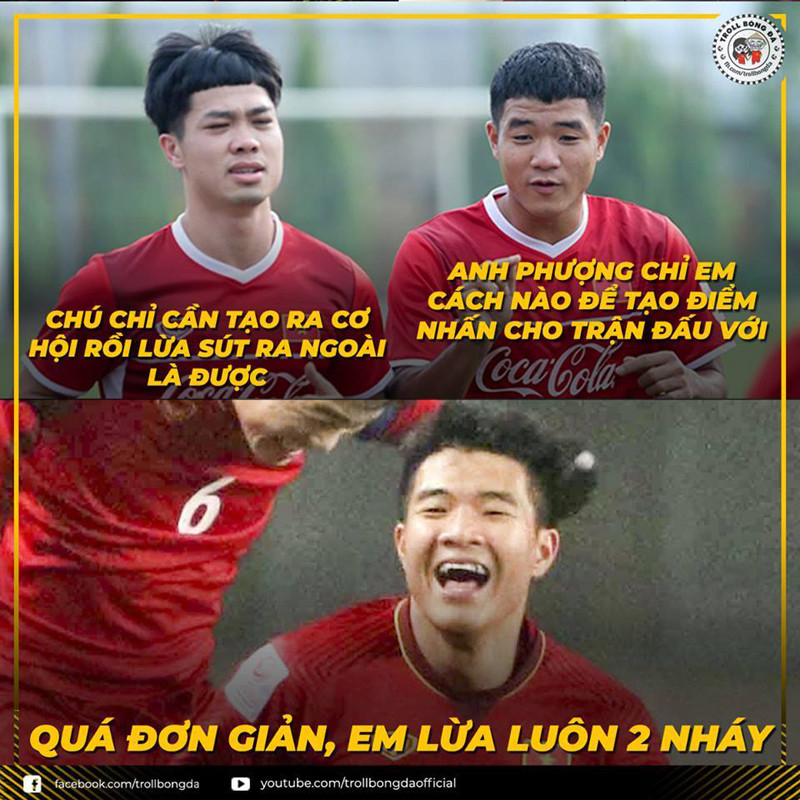 Chỉ cần vậy thôi, Đức Chinh đã ngay lập tức trở thành nhân vật bị chế ảnh nhiều nhất trong ngày hôm qua của đội tuyển Việt Nam.