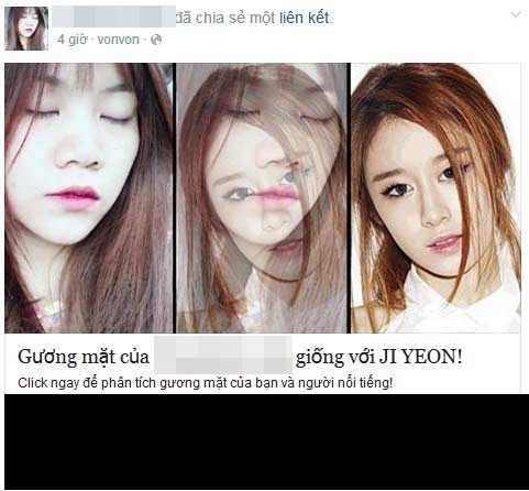 Bạn Thu Hà bình luận: "Trào lưu mới này khá thú vị, mình đã bật cười khi kết quả là chị em sinh đôi với Tea Yeon, chị ấy cũng là thần tượng của mình".