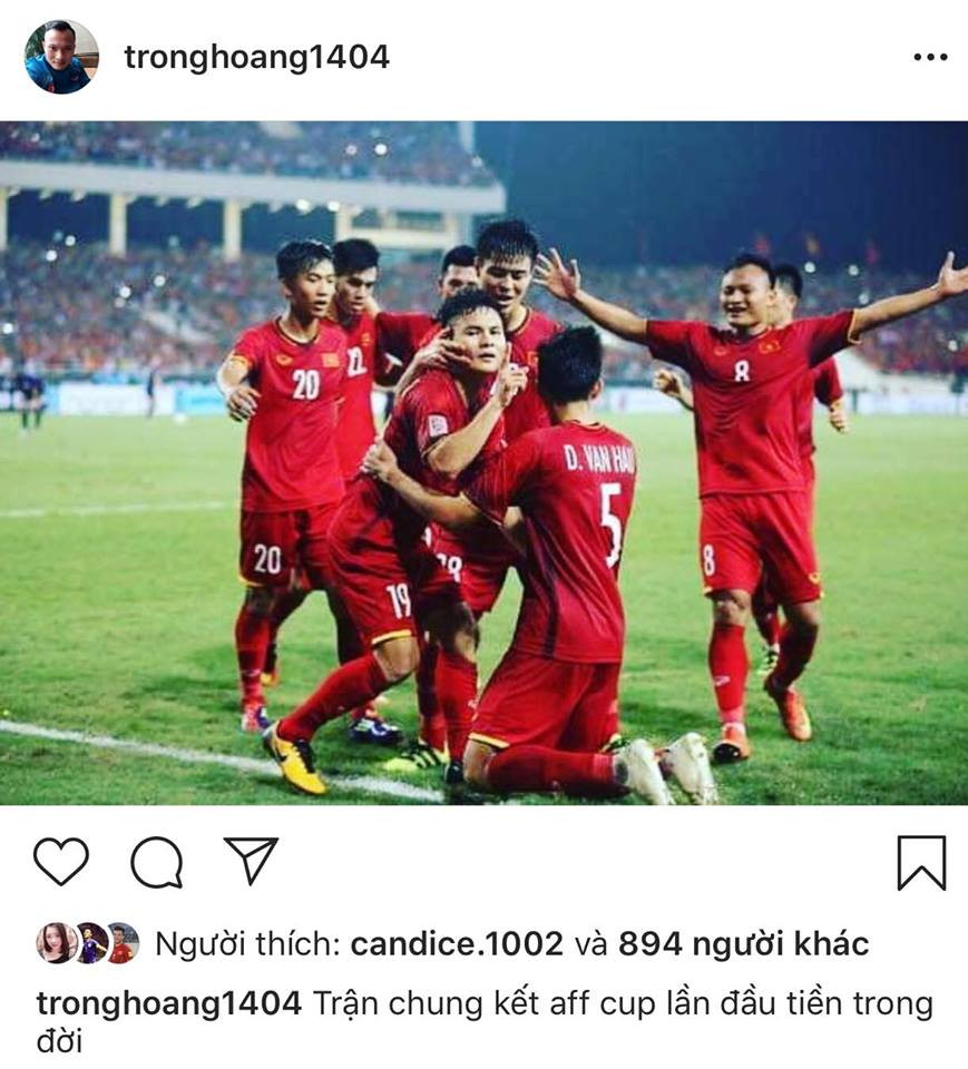 Tiền vệ Trọng Hoàng vui mừng khi lần đầu tiên trong đời cùng đội tuyển Việt Nam góp mặt tại một trận chung kết.
