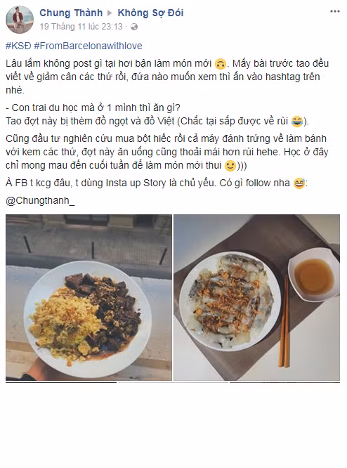 Mới đây, một du học sinh Việt đã chia sẻ hình ảnh món ăn do mình tự tay thực hiện kèm theo dòng mô tả khiến nhiều người phải chú ý. Ngay lập tức, anh chàng này trở thành tâm điểm chú ý của cộng đồng mạng và các thông tin cá nhân cũng được tìm kiếm.