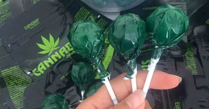 Ẩn sau lớp vỏ bọc bắt mắt của những chiếc kẹo mút, là chất kích thích cần sa được bày bán tràn lan trên mạng, phục vụ nhu cầu của giới trẻ.