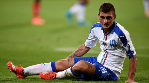 Marco Verratti (ĐT Italy) sẽ phải tiến hành phẫu thuật chấn thương háng và đồng thời đây cũng là điều khiến anh phải lỡ hẹn ngày hội bóng đá châu Âu trên đất Pháp.