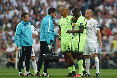 Đội trưởng ĐT Bỉ là Vincent Kompany đã tái phát chấn thương trong trận thua của Man City trước Real Madrid và gần như không còn cơ hội dự Euro 2016.
