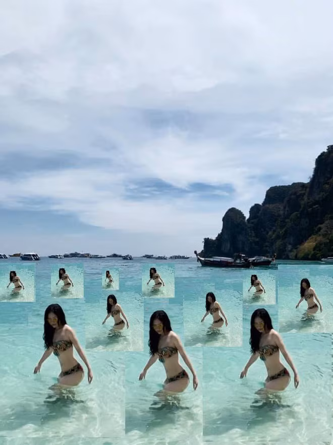 Bên cạnh đó, có những dân mạng "tốt tính" hơn khi nhân bản cô gái mặc bikini lên thành vô số bản.