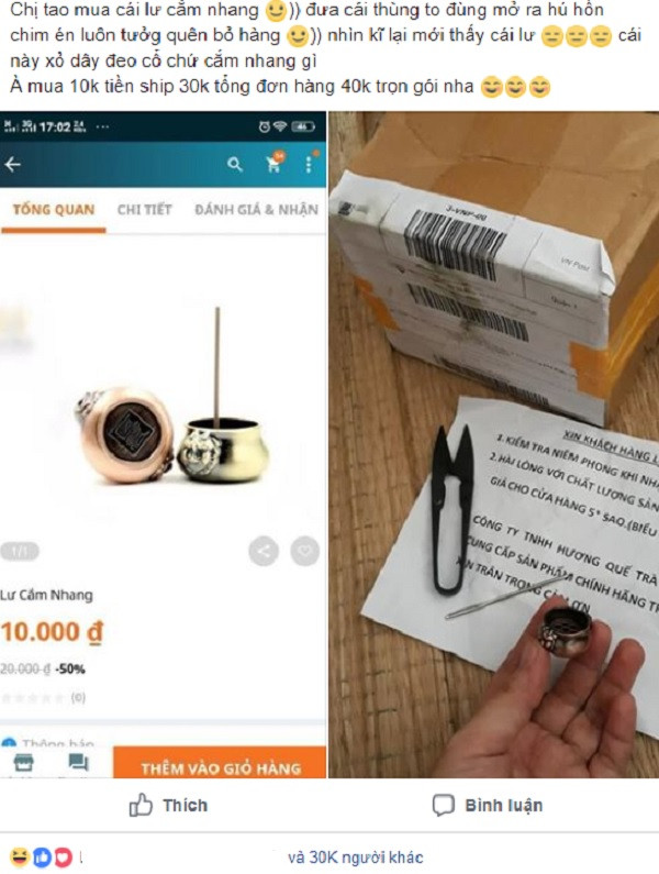 Cụ thể, chủ nhân của câu chuyện trên có đặt mua chiếc đèn mini để đọc sách, mua hàng online thì cũng kì vọng quá nhiều, chắc cũng chỉ cỡ vừa vừa không đến nỗi to lắm. Có ai ngờ đâu lúc nhận hàng thì sản phẩm lại chỉ bé đúng bằng lòng bàn tay.