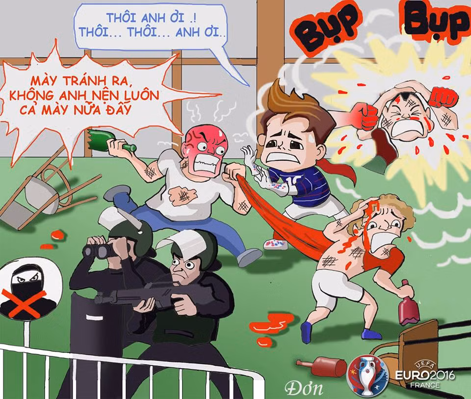 Bạo loạn đến từ các CĐV là vấn đề nhức nhối nhất tại Euro 2016, họ gây rối, ẩu đả trên đường phố cũng như trong các SVĐ diễn ra VCK Euro 2016.