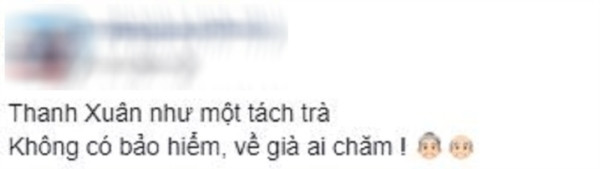 Bắt đầu bằng câu nói: "Thanh xuân như 1 tách trà ..... Không ..... Hết bà thành xuân".