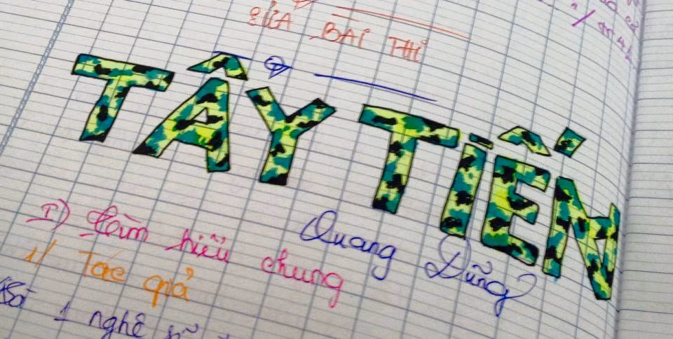 Tên tác phẩm văn học bằng "chữ in hoa, viết đậm" thông thường được thay cô nữ sinh Sài thành này thay bằng những hình vẽ minh họa, chữ cách điệu vô cùng công phu.