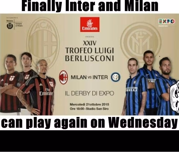 Không được thi đấu tại UEFA Champions League, hai đội bóng thành Milan đã quyết tâm để lấy lại cảm giác được thi đấu vào giữa tuần bằng cách tự tổ chức trận giao hữu.