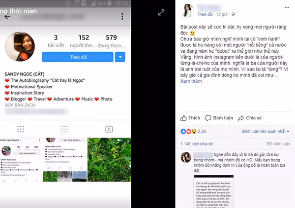 Em họ của lên tiếng tố Sandy Bích Ngọc bịa chuyện quá khứ bị xâm hại.