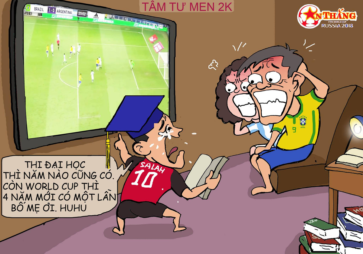 Những bức hí họa World Cup của họa sĩ An Thắng ngoài việc mang đến góc nhìn cực hài hước, nó còn có tính cập nhật thời sự khá cao.