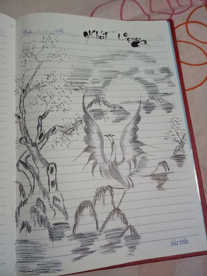 Từng nét vẽ miêu tả sinh động bức tranh trong cuốn nhật ký của Shing Tc.