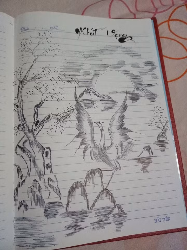 Từng nét vẽ miêu tả sinh động bức tranh trong cuốn nhật ký của Shing Tc.