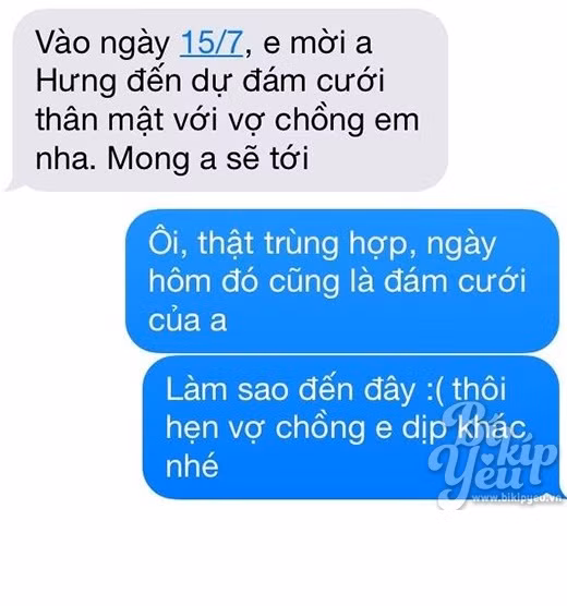 Tin nhắn mời người yêu cũ ăn cưới và nhận lại được sự phũ phàng. Ảnh sử dụng trong bài: Sưu tầm Facebook