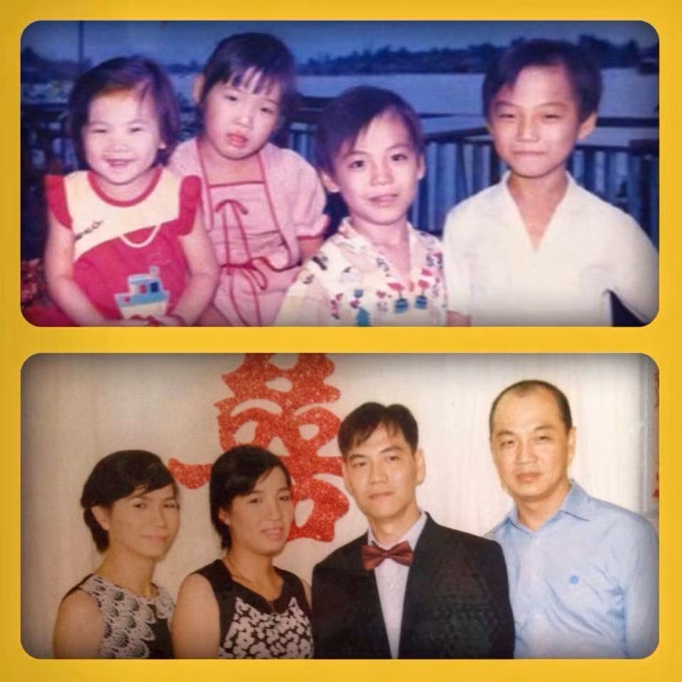 Trong những bức ảnh gia đình ngày ấy và bây giờ, các dân mạng đã cố gắng sắp xếp đúng trật tự vị trí như ngày xưa đã từng chụp.