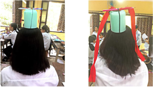 Không chỉ có bút bi, các bạn trẻ còn biến hóa trào lưu học đường này bằng cốc và khăn đỏ để biến thành các vị quan hay thái giám trong phim cổ trang.